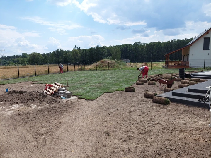 montaż trawy w rolce